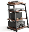 Walnut 4-Tier Corner Audio Rack