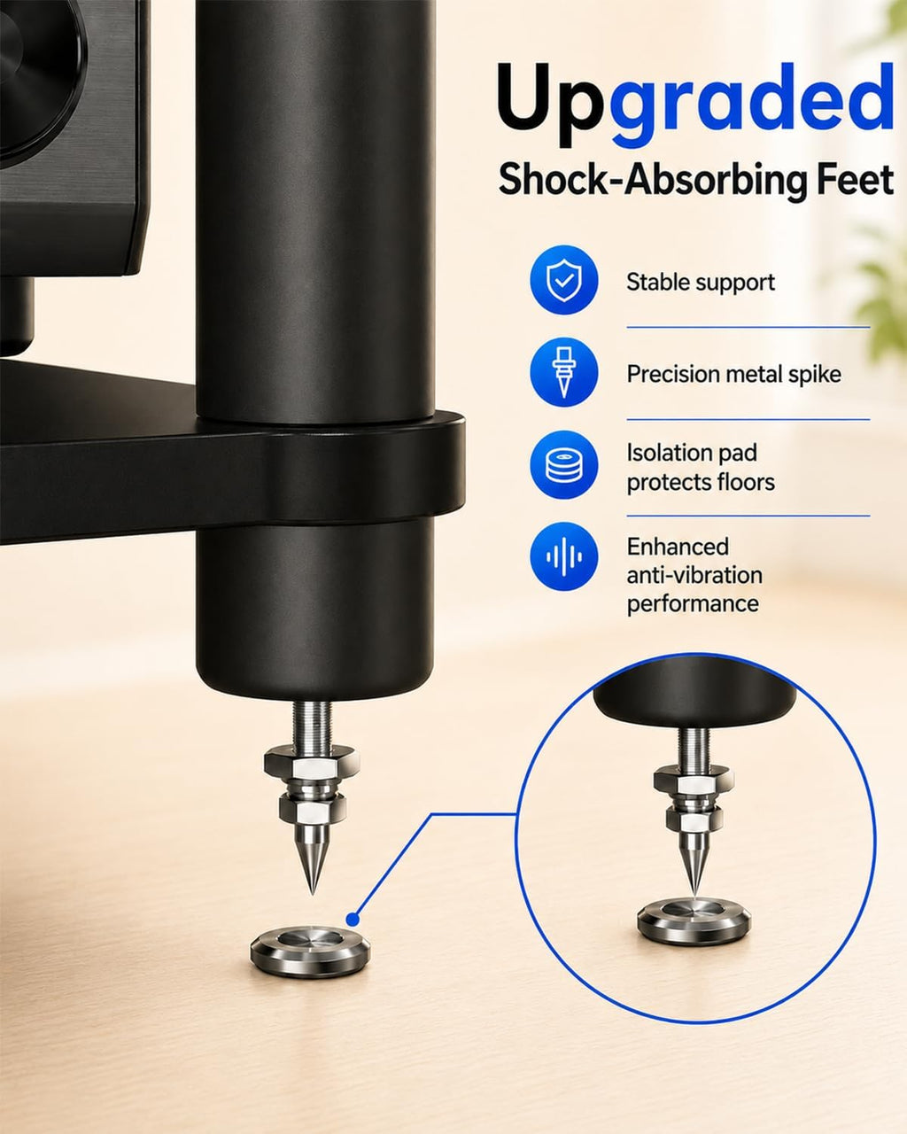 Black 47.2" 3-Tier AV Media Stand