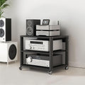 Black Adjustable Tier AV Media Stand