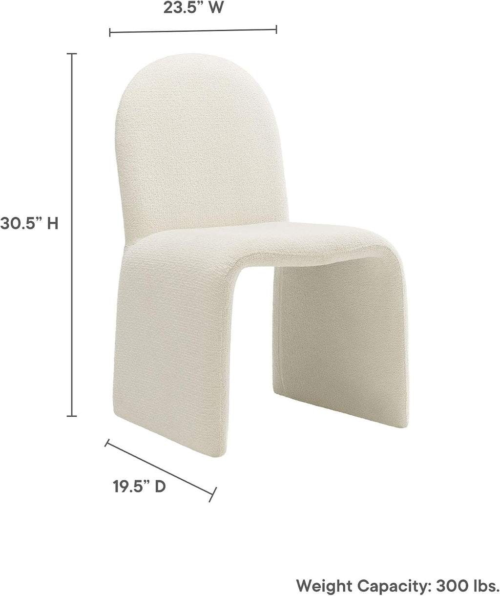 Cream Boucle Arch Slipper Dining Chair
