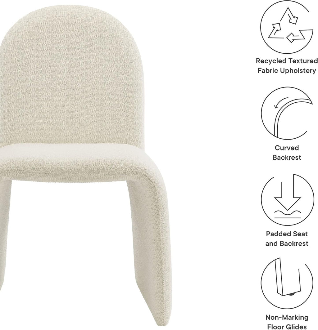 Cream Boucle Arch Slipper Dining Chair