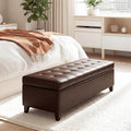 Brown 51" Tufted Storage Bench