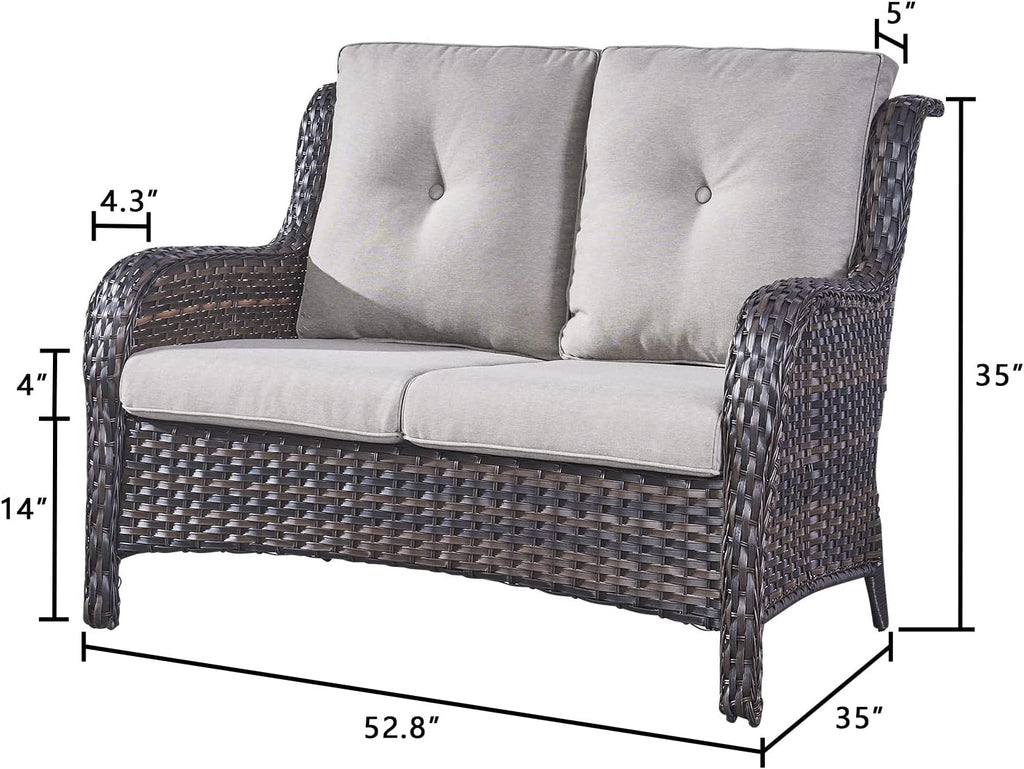Heavy Duty Wicker Patio Loveseat