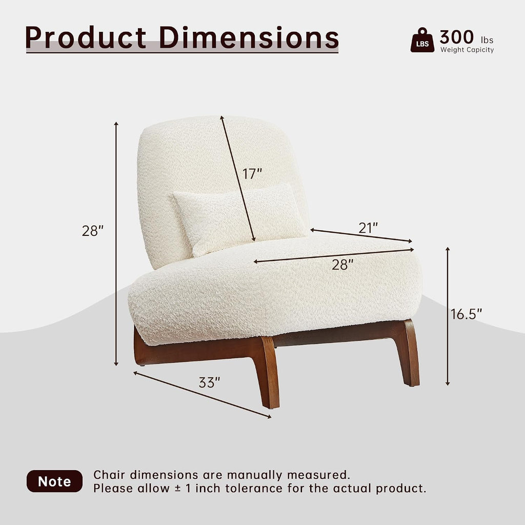 Beige Morden Fort Boucle Armless Accent Chair