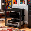 Black 3-Tier Audio Rack Tower
