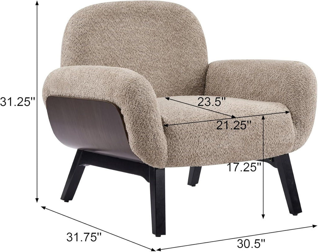 Light Camel Boucle Audrey Accent Chair