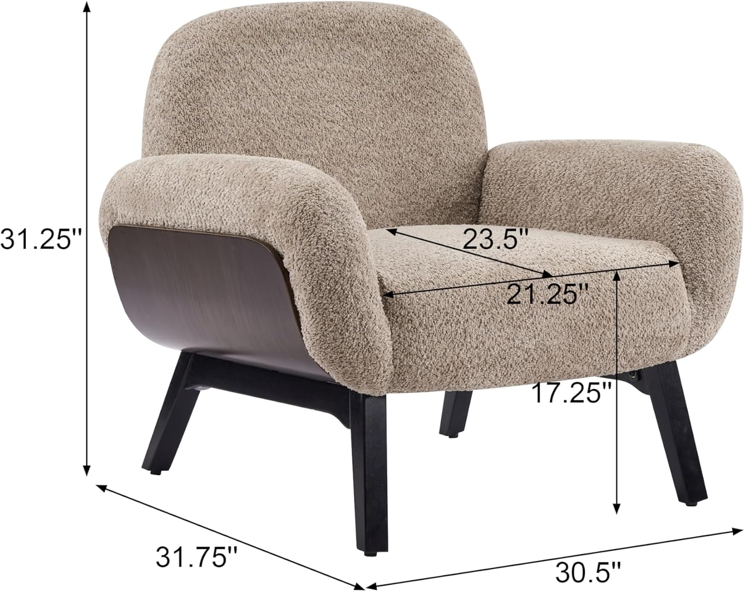 Light Camel Boucle Audrey Accent Chair