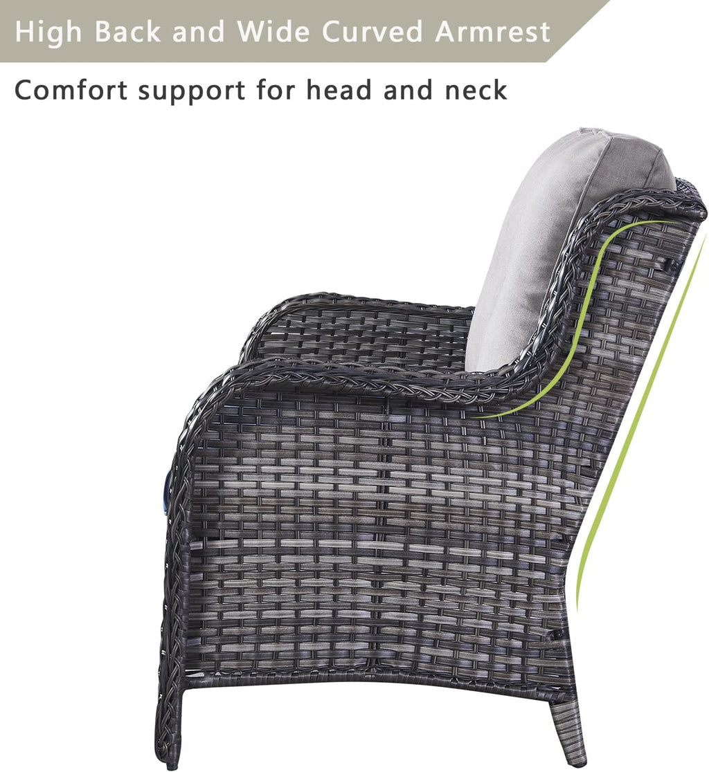Heavy Duty Grey Wicker Patio Loveseat