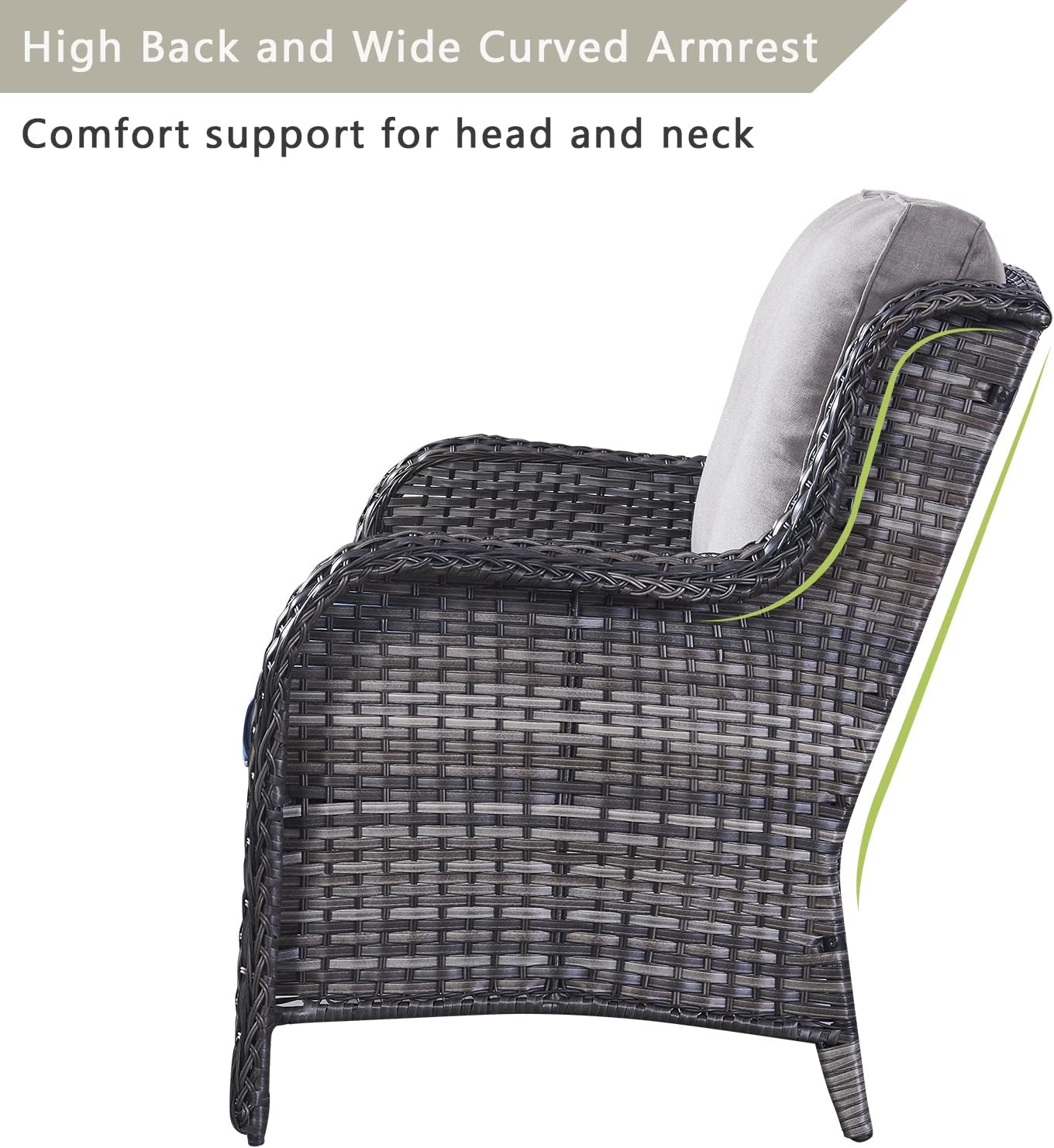 Heavy Duty Grey Wicker Patio Loveseat