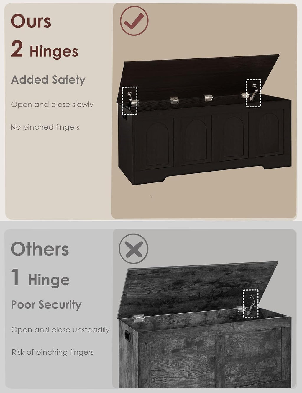 Espresso 47.2" Wooden Storage Chest