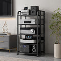 Black 5-Tier Rolling AV Stand