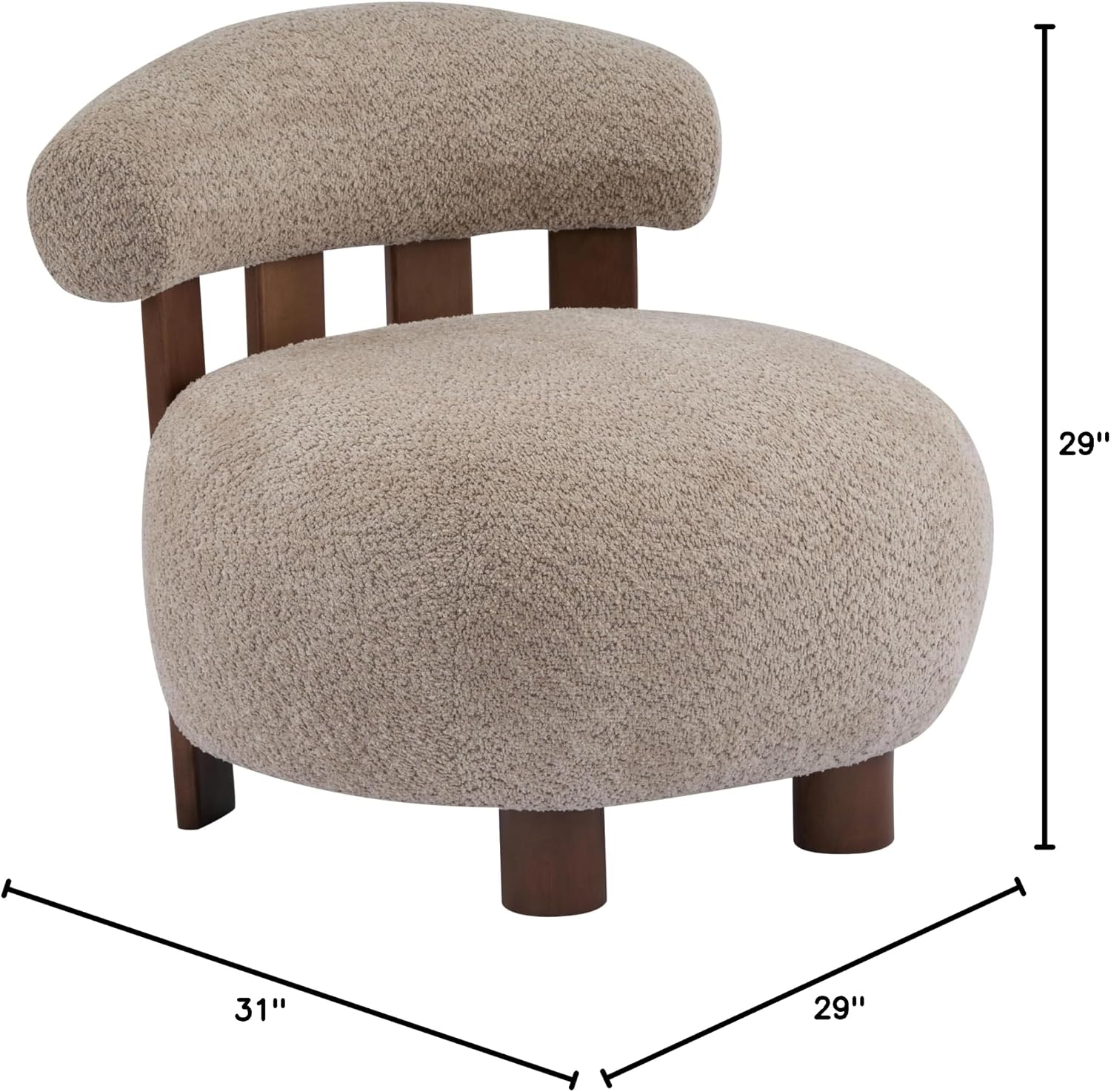 Light Brown Boucle Elvina Accent Chair