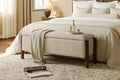 Beige 47" Fabric Storage Bench