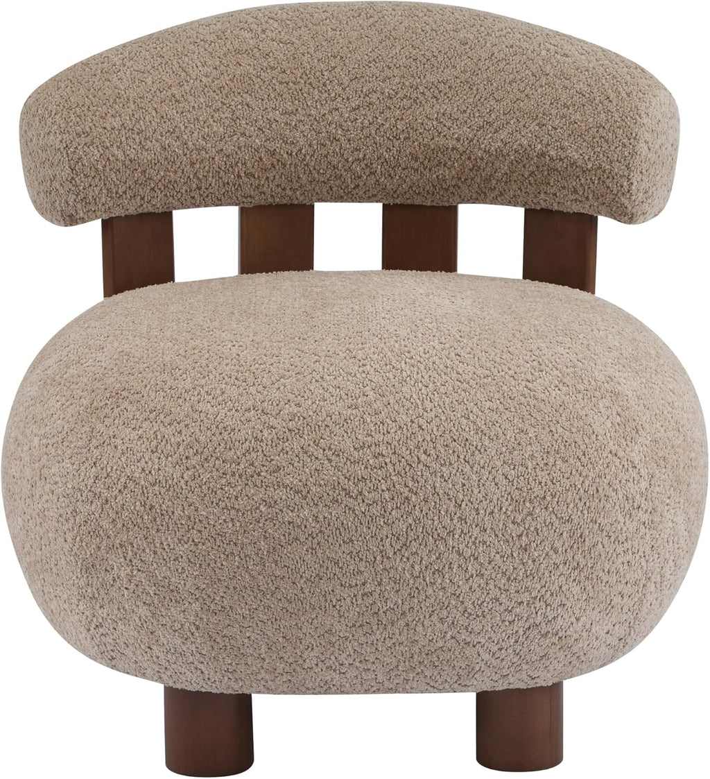 Light Brown Boucle Elvina Accent Chair