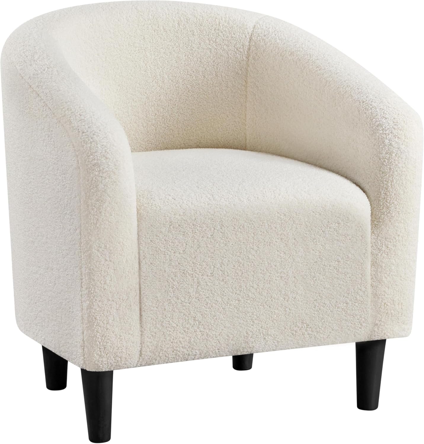 Ivory Sherpa Boucle Barrel Club Chair