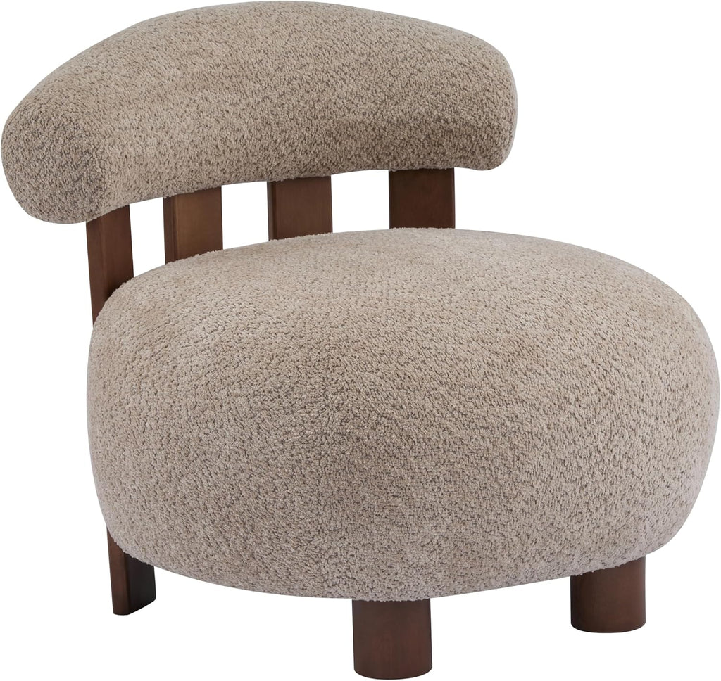 Light Brown Boucle Elvina Accent Chair