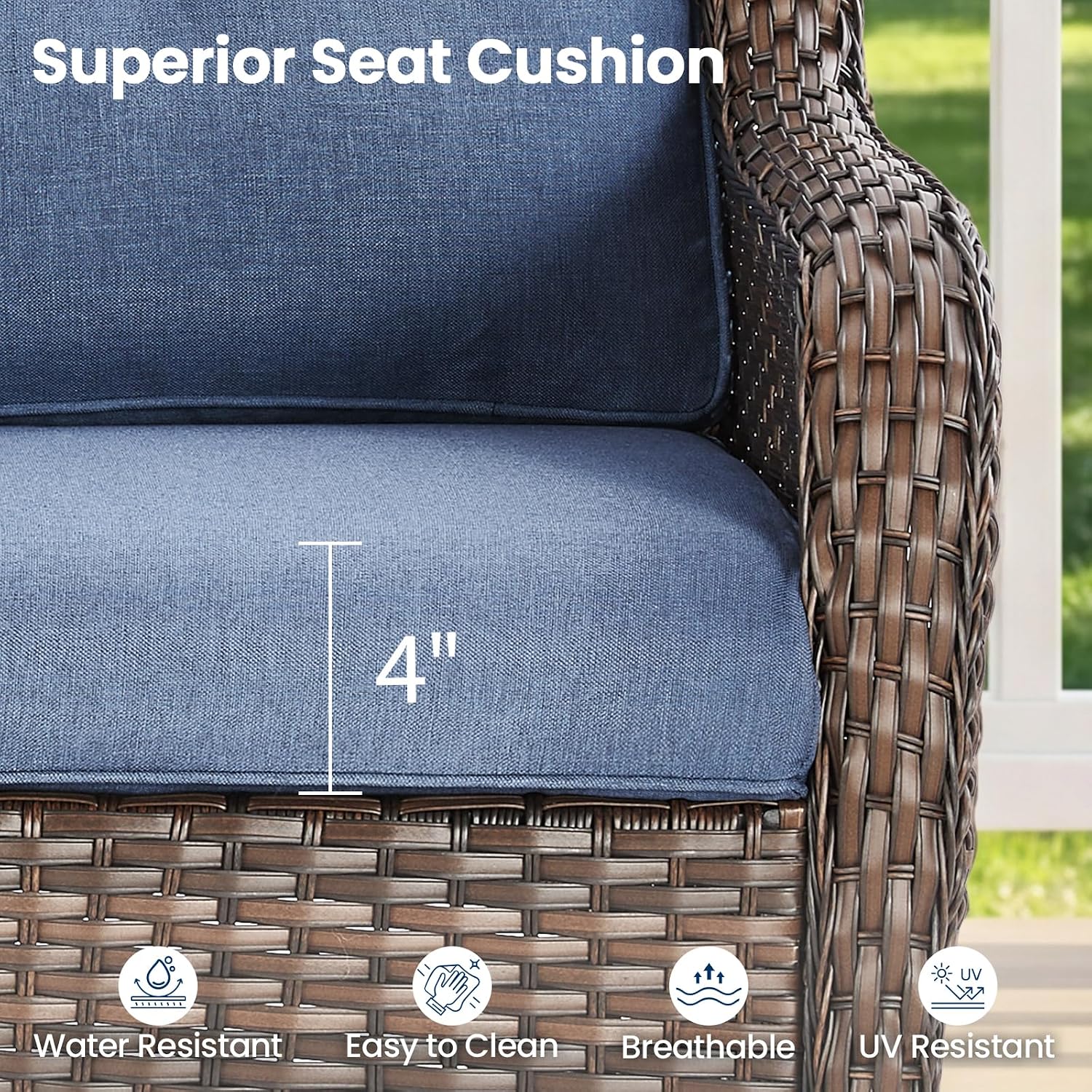 Brown Wicker Patio Loveseat
