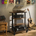 4-Tier Rolling AV Media Stand