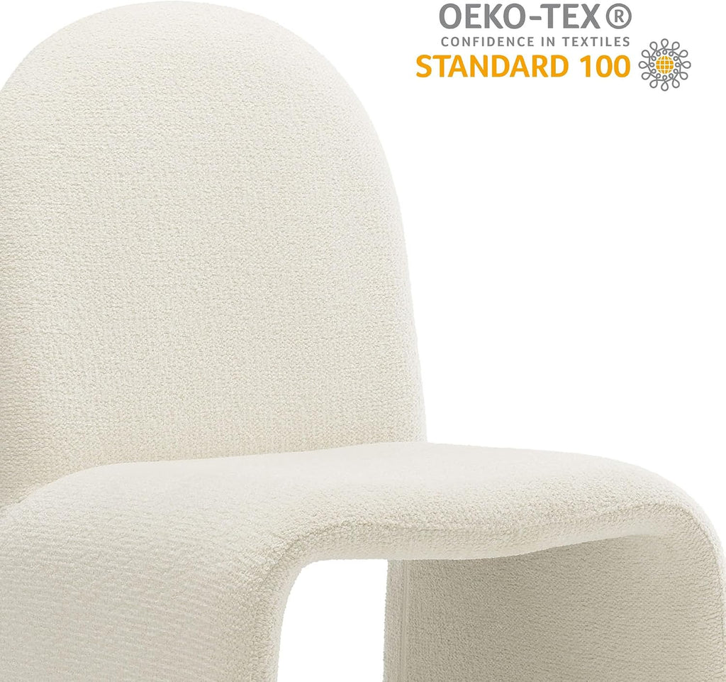 Cream Boucle Arch Slipper Dining Chair