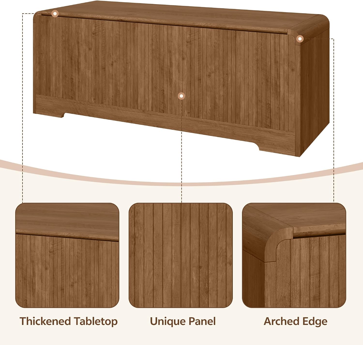 Walnut 47.2" Wooden Storage Chest