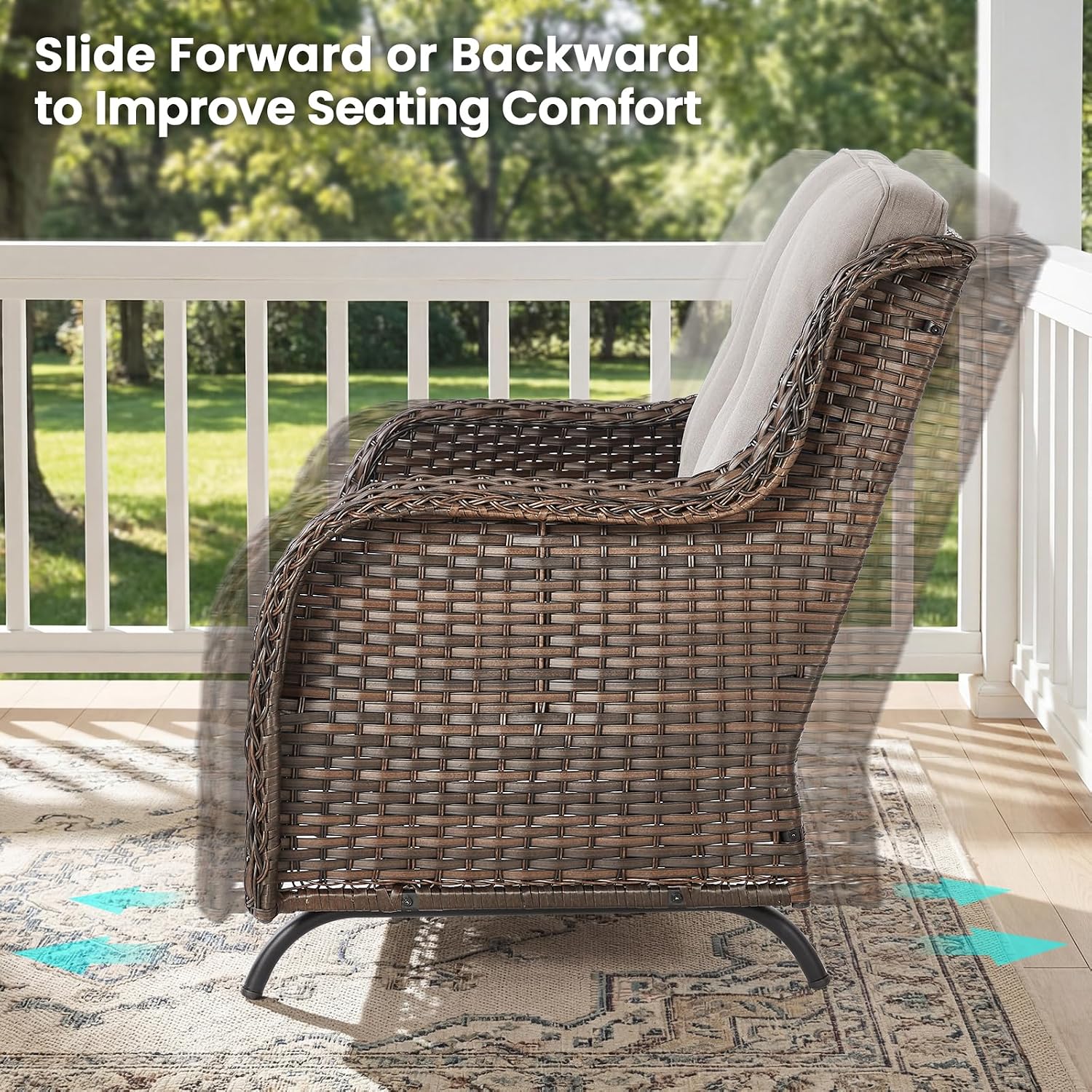 Brown Wicker Patio Loveseat Sofa