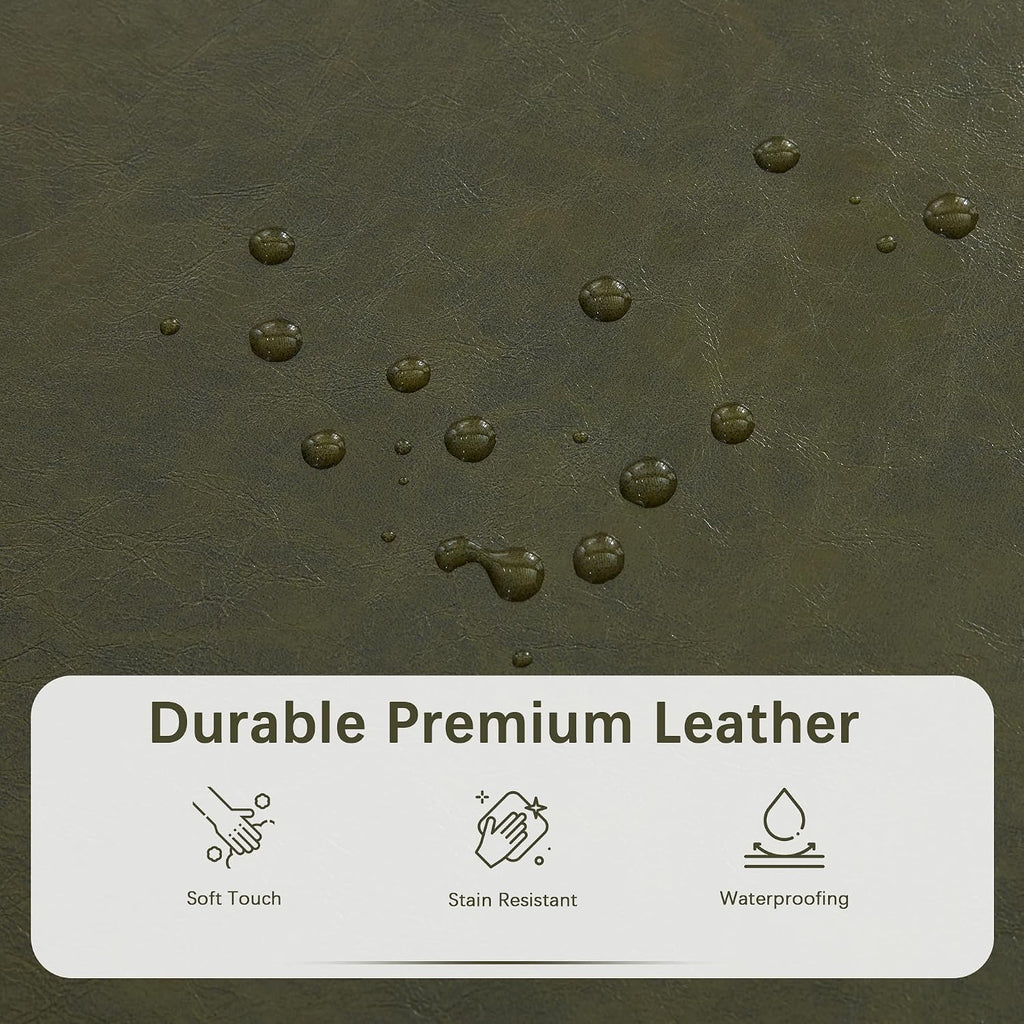 Green 50.3" Extra Long Faux Leather Storage Ottoman Bench