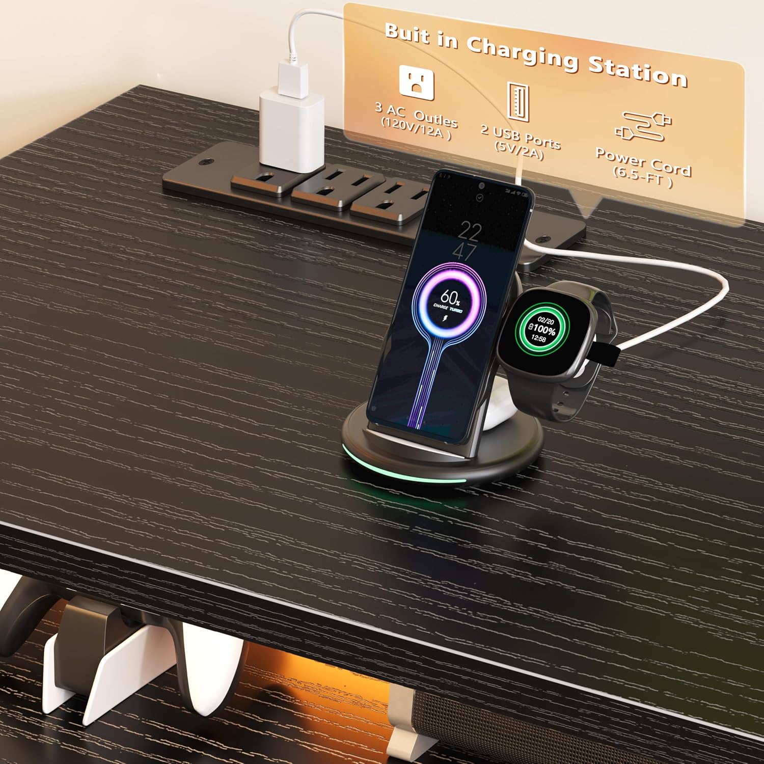 Black 63" LED TV Stand