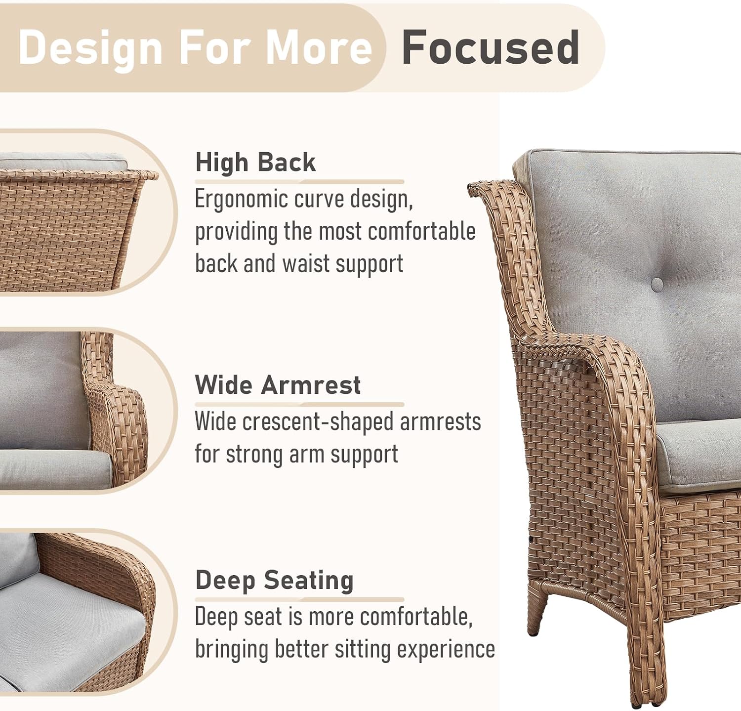 Beige Rattan Outdoor Loveseat