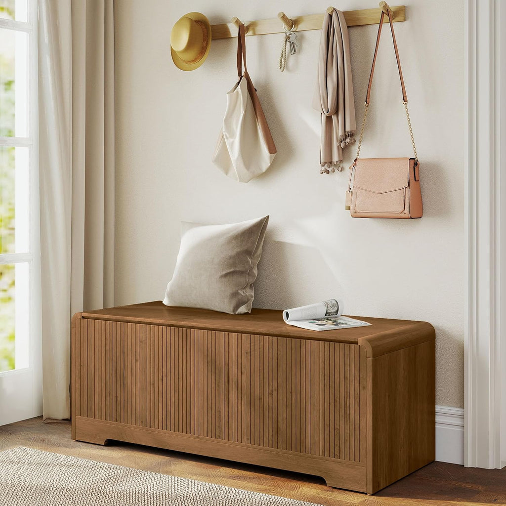Walnut 47.2" Wooden Storage Chest