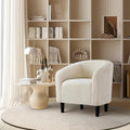 Ivory Sherpa Boucle Barrel Club Chair