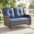 Brown Wicker Patio Loveseat