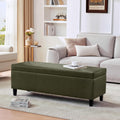 Green 50.3" Extra Long Faux Leather Storage Ottoman Bench