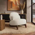 Beige Morden Fort Boucle Armless Accent Chair