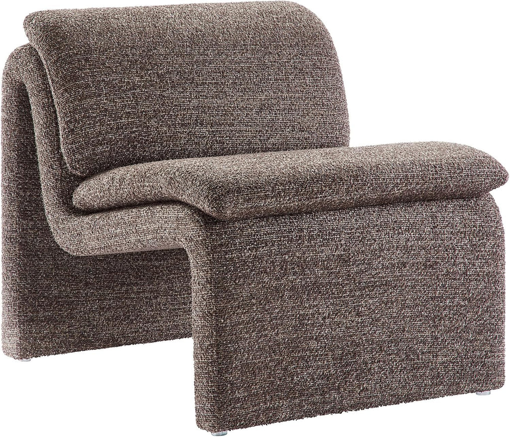 Antique Boucle Lume Curved Armless Lounge Chair