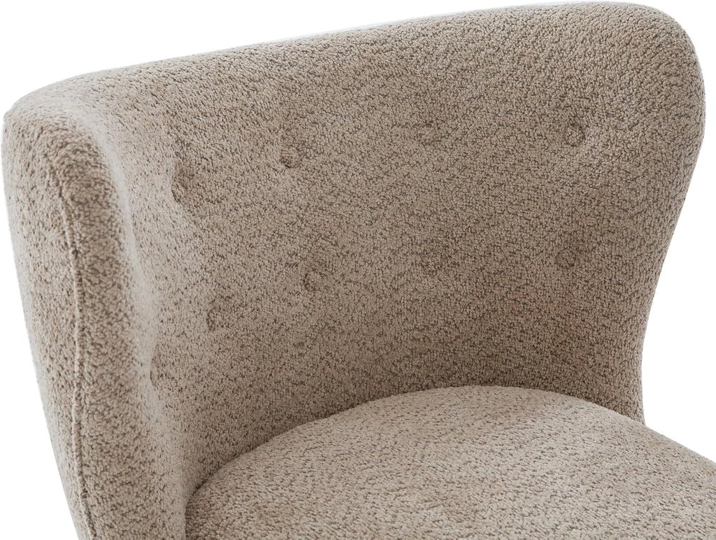 Brown Boucle Aurora Wingback Accent Chair