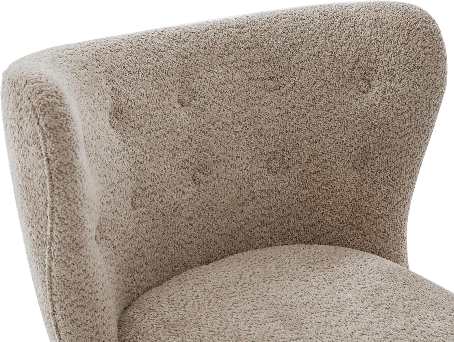 Brown Boucle Aurora Wingback Accent Chair